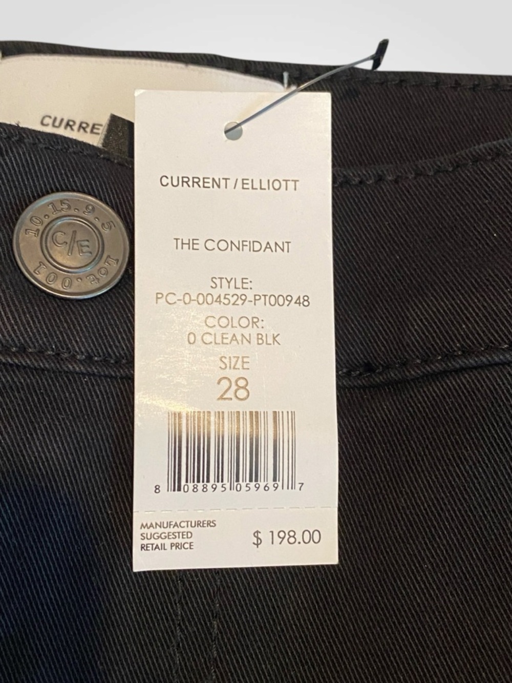 Current/Elliott The Confidant Women’s Black Cropped Straight-Leg Pants NWT 28 - Picture 9 of 12